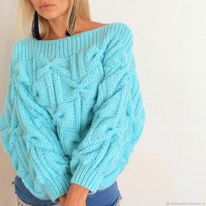 Бирюзовый пуловер
