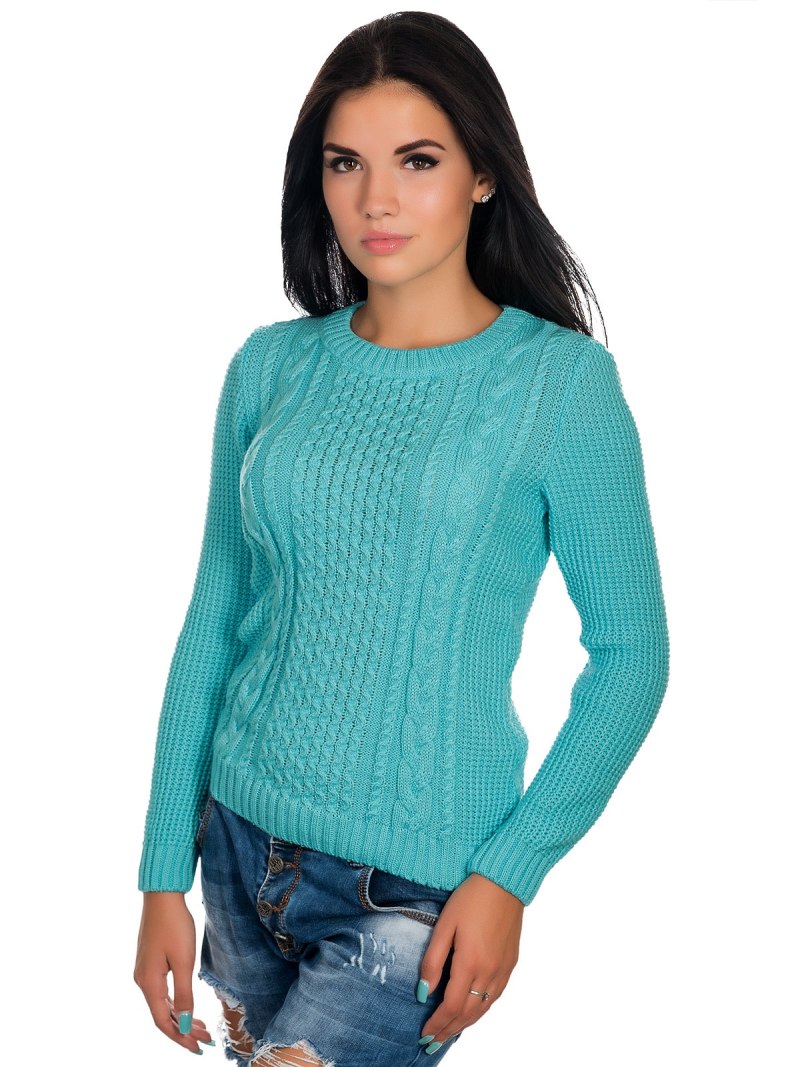 Бирюзовый пуловер