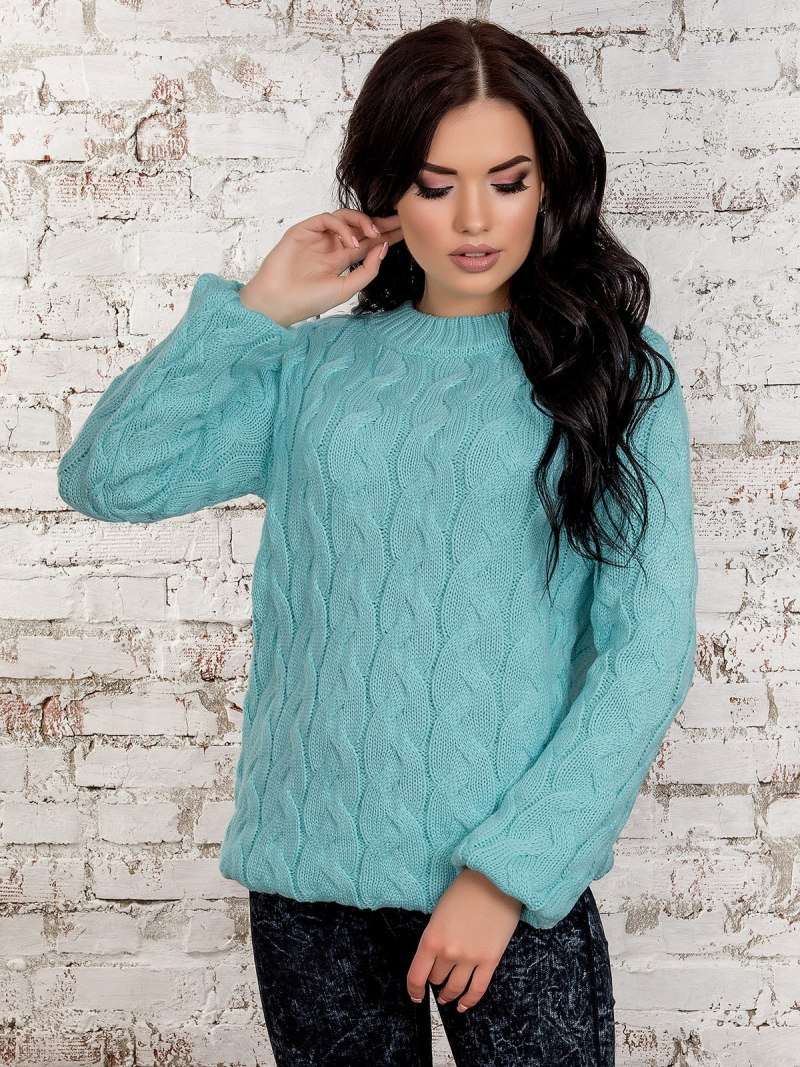 Женский свитер мятный