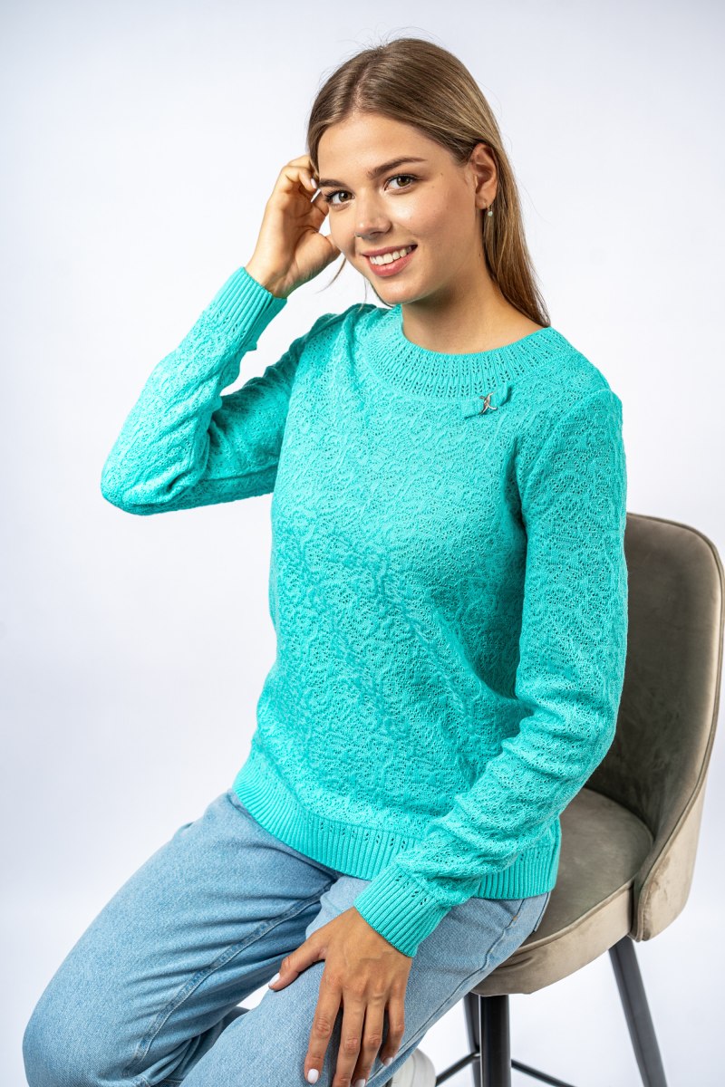 Бирюзовый пуловер