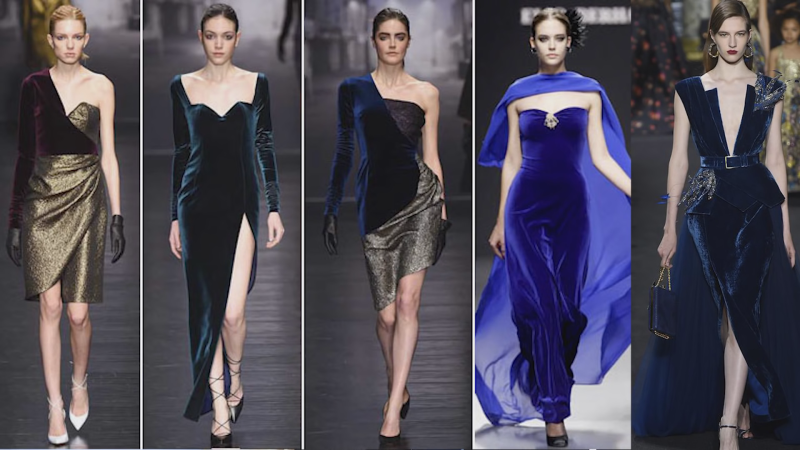 Платье из бархата фасоны