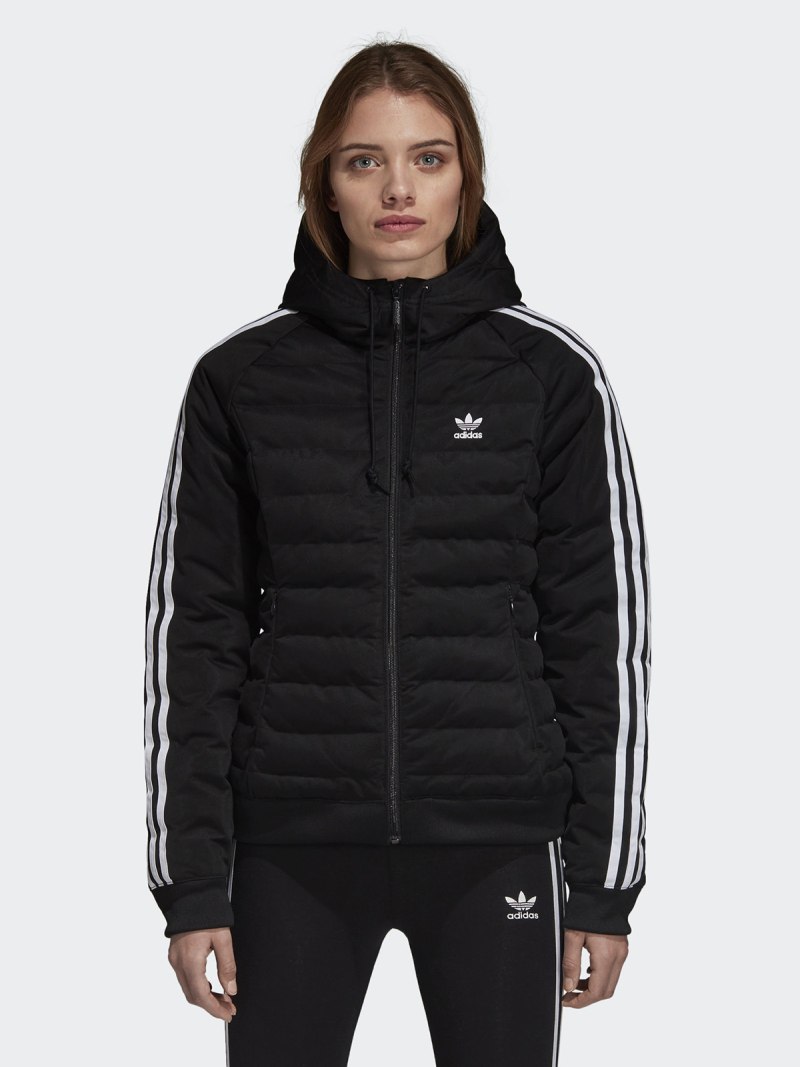 Адидас ориджинал черная куртка длинная