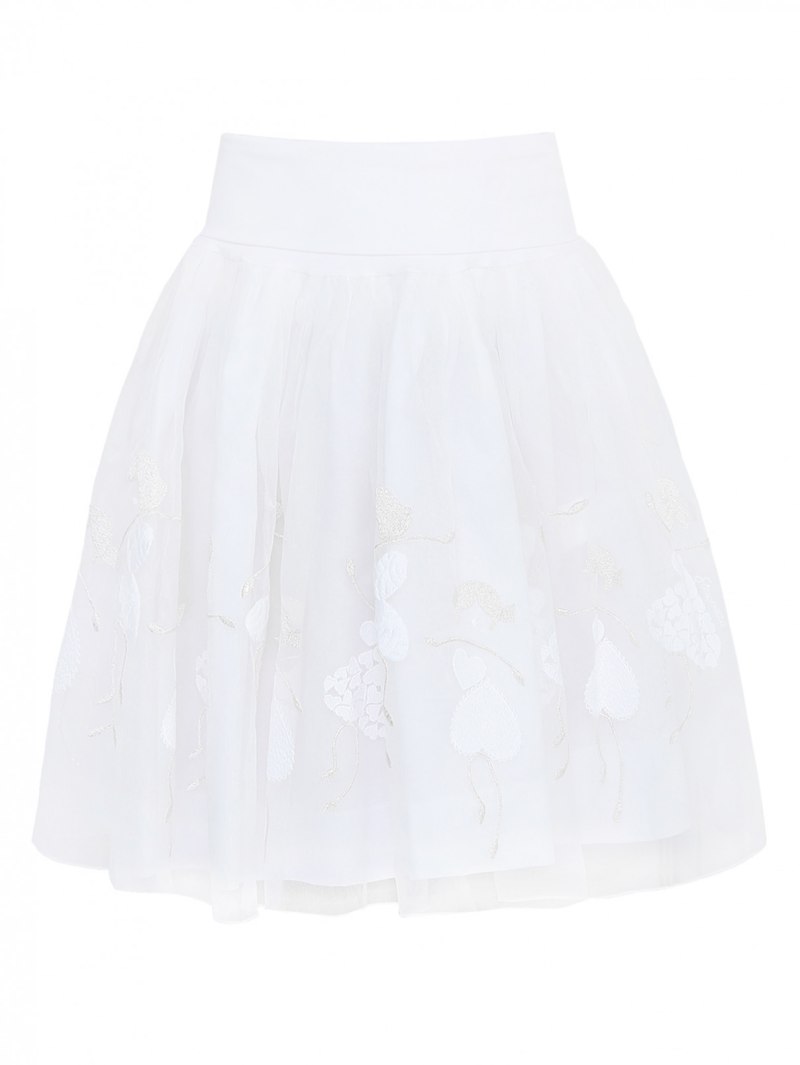 Юбка белая а силуэт шелковая миди в романтическом стиле