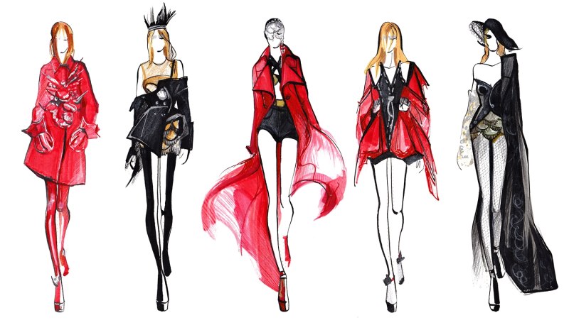 Эскизы одежды известных дизайнеров