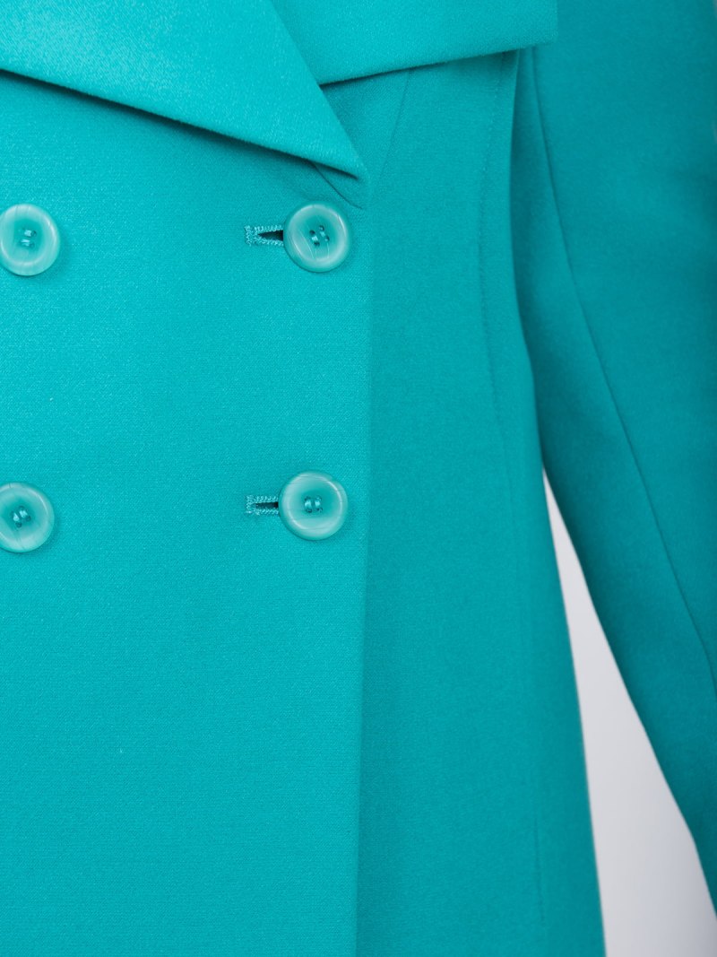 Серо бирюзовое пальто