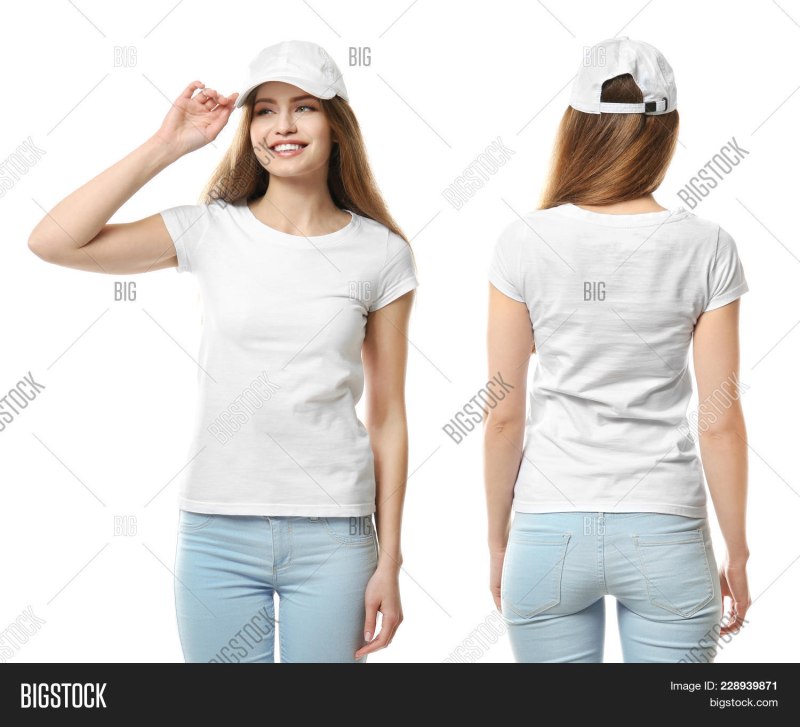 Футболка белая женская спереди и сзади