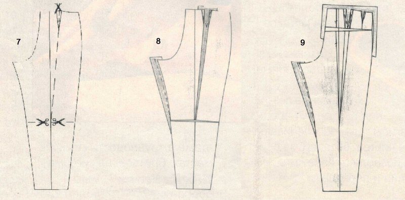 Вытачки на задней части брюк