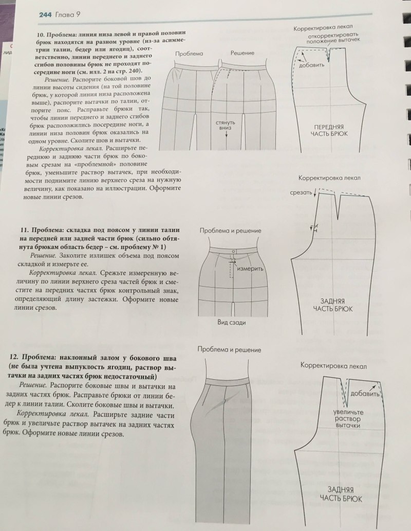Корректировка выкройки брюк на выпуклые ягодицы