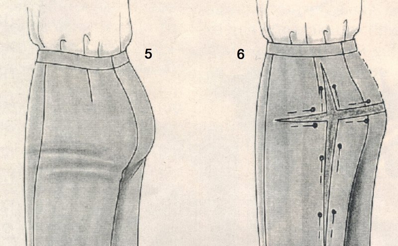 Складки на брюках сзади