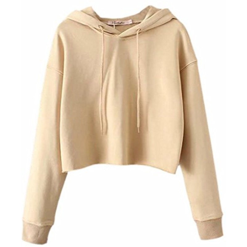 Бежевая укороченная толстовка