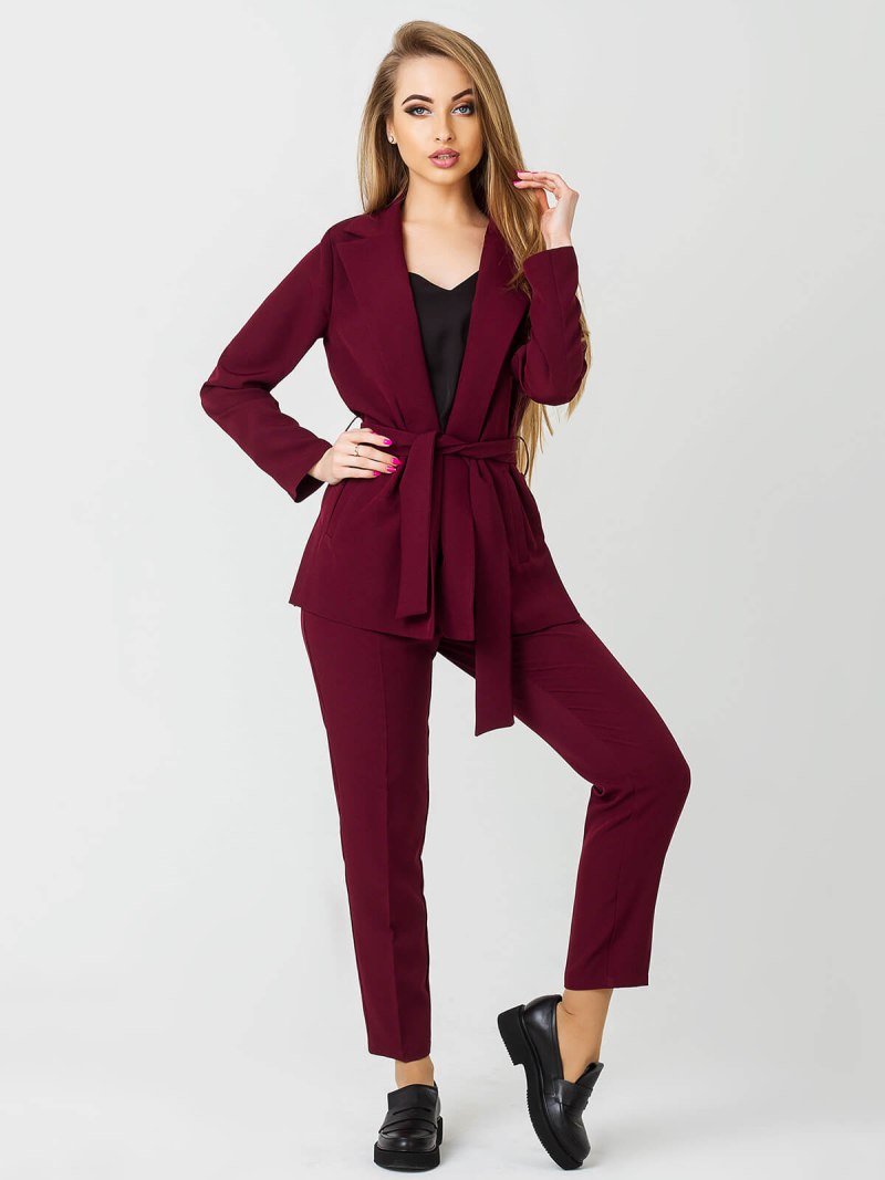 Брючный костюм женский massimo Dutti красный бордовый