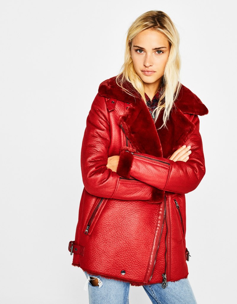 Дубленка Авиатор Bershka