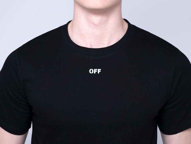 Off White футболка мужская черная