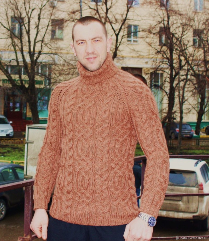 Коричневый свитер мужской
