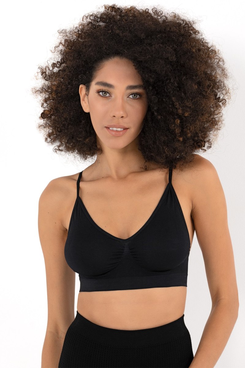 Купальник черный раздельный без лямок