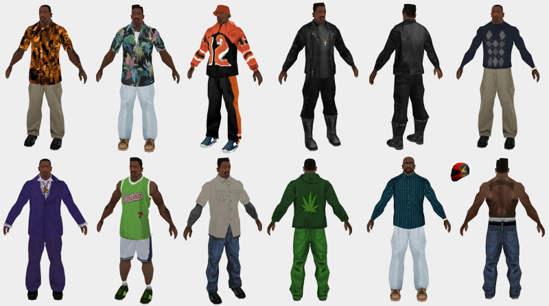 Одежда для СИДЖЕЯ В GTA San Andreas