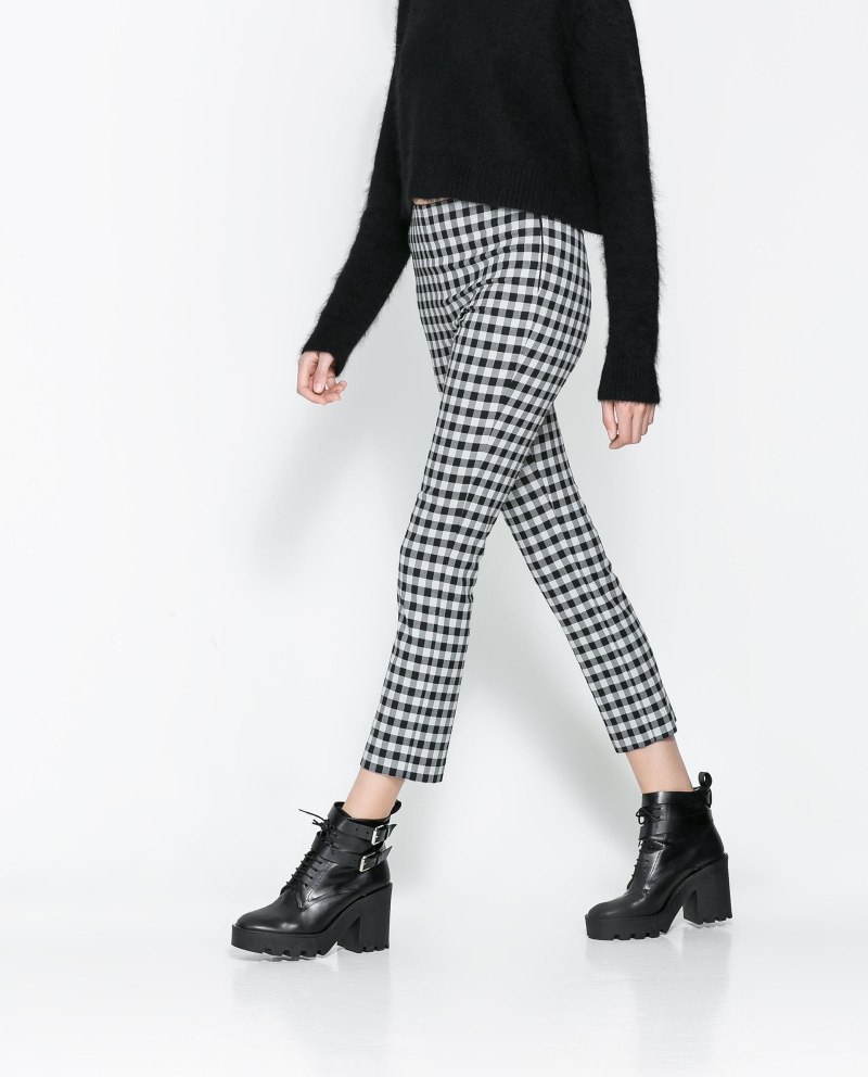 Клетчатые брюки Zara женские