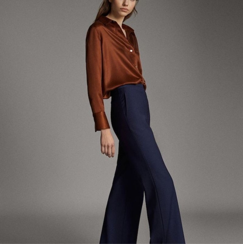 Брюки палаццо massimo Dutti синие