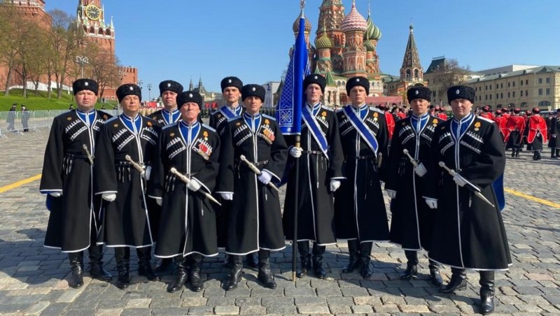 Терские казаки на параде Победы 2022