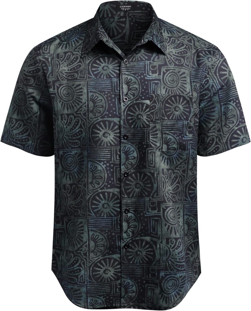 COOFANDY men 2 piece short Sets outfits Beach button down short Sleeve Shirt and short Sets