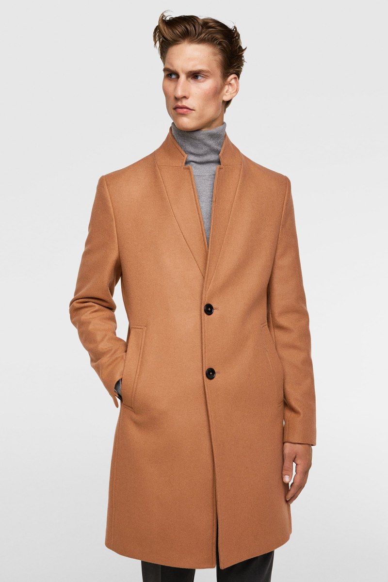 Пальто Zara мужское коричневое
