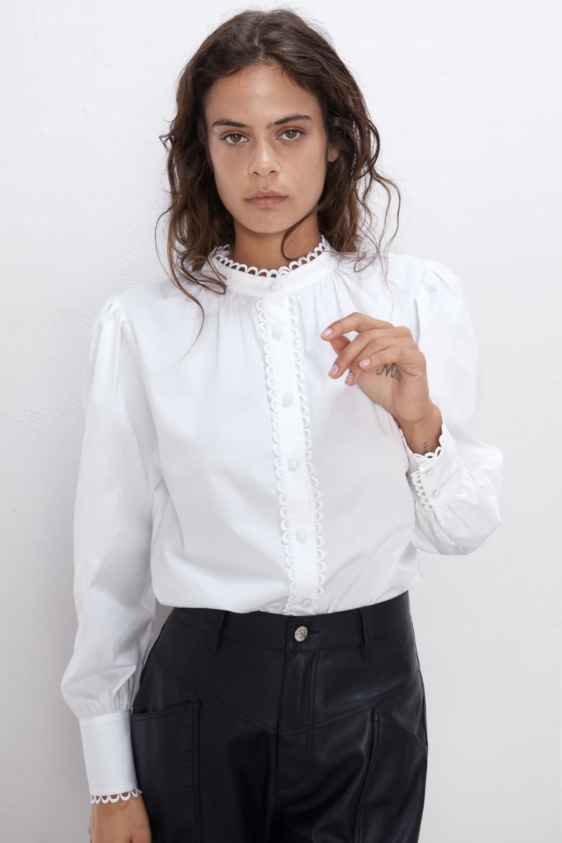 Бела шолковая рубашка Zara