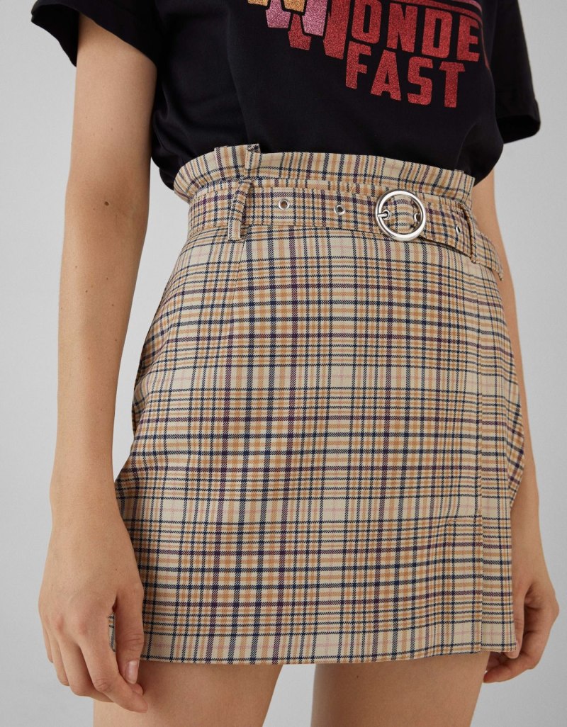 Клетчатая юбка Bershka