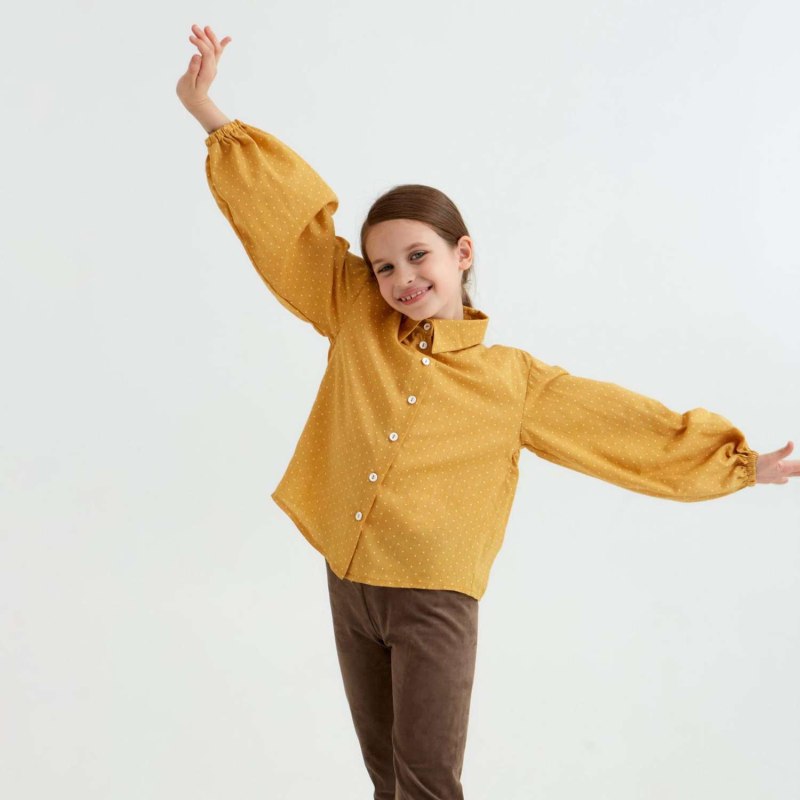 Платье детское MINAKU: Cotton collection цвет горчица, рост 104 7576052