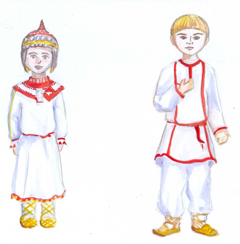 Чуваши национальный костюм раскраска