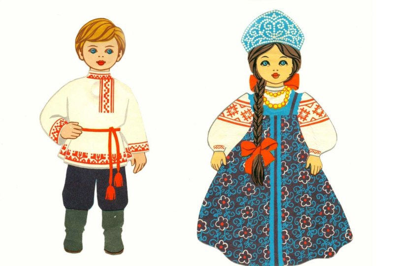 Бумажные куклы в национальных костюмах