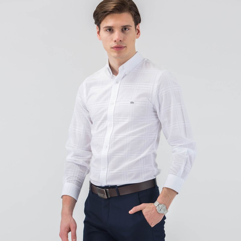 Lacoste рубашка мужская белая