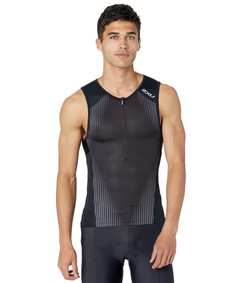 2xu Active tri Singlet Black/Dandelion Yell
