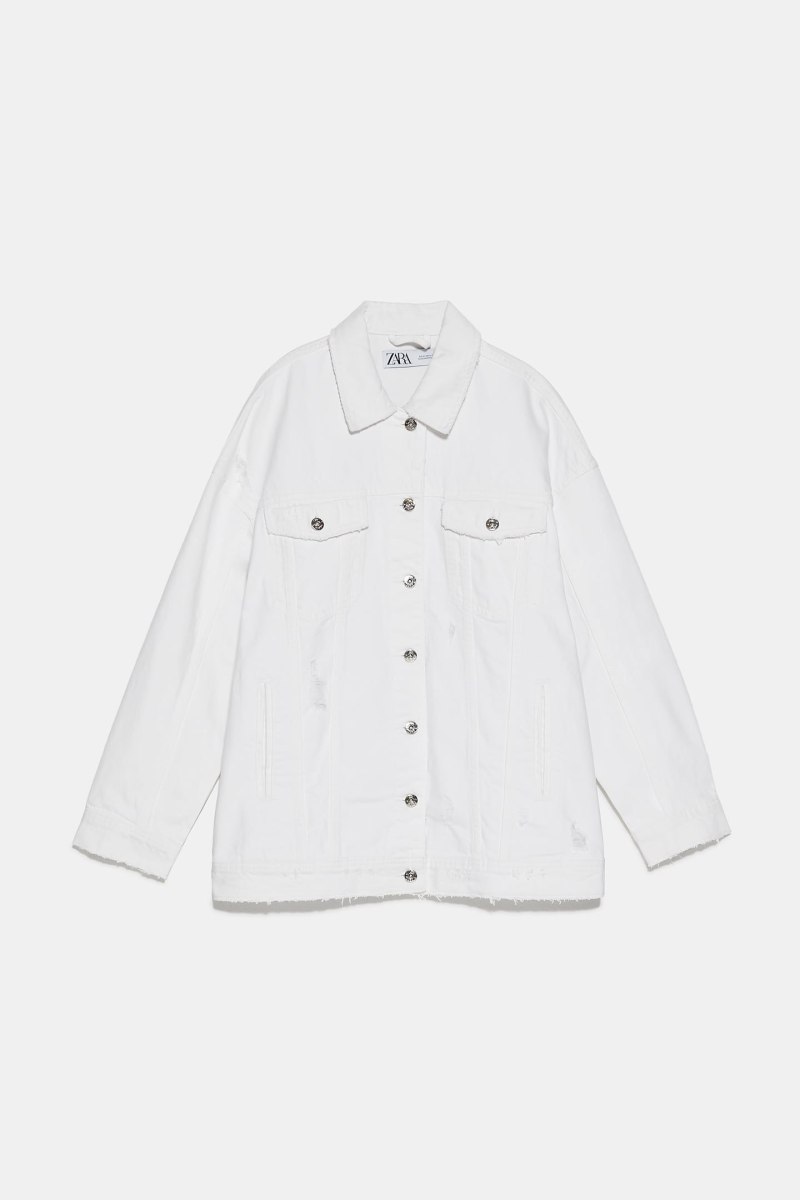 Белая джинсовая куртка Zara женская