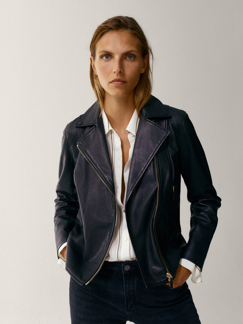 Кожаная косуха massimo Dutti
