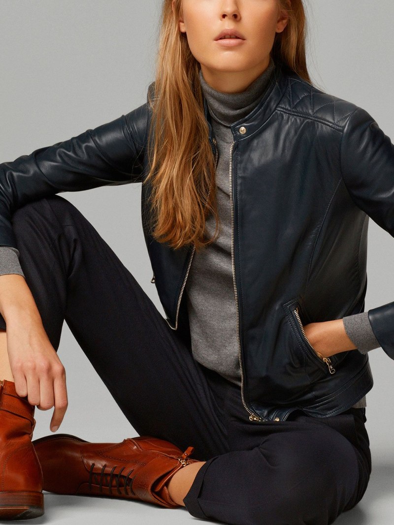 Massimo Dutti кожаная куртка женская
