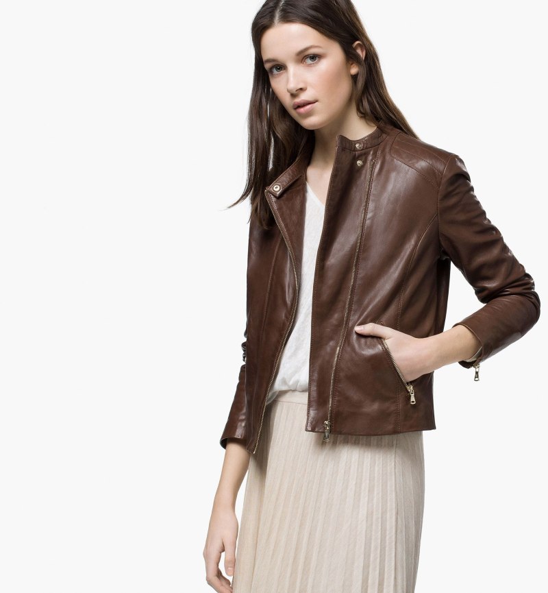 Massimo Dutti кожаная куртка женская