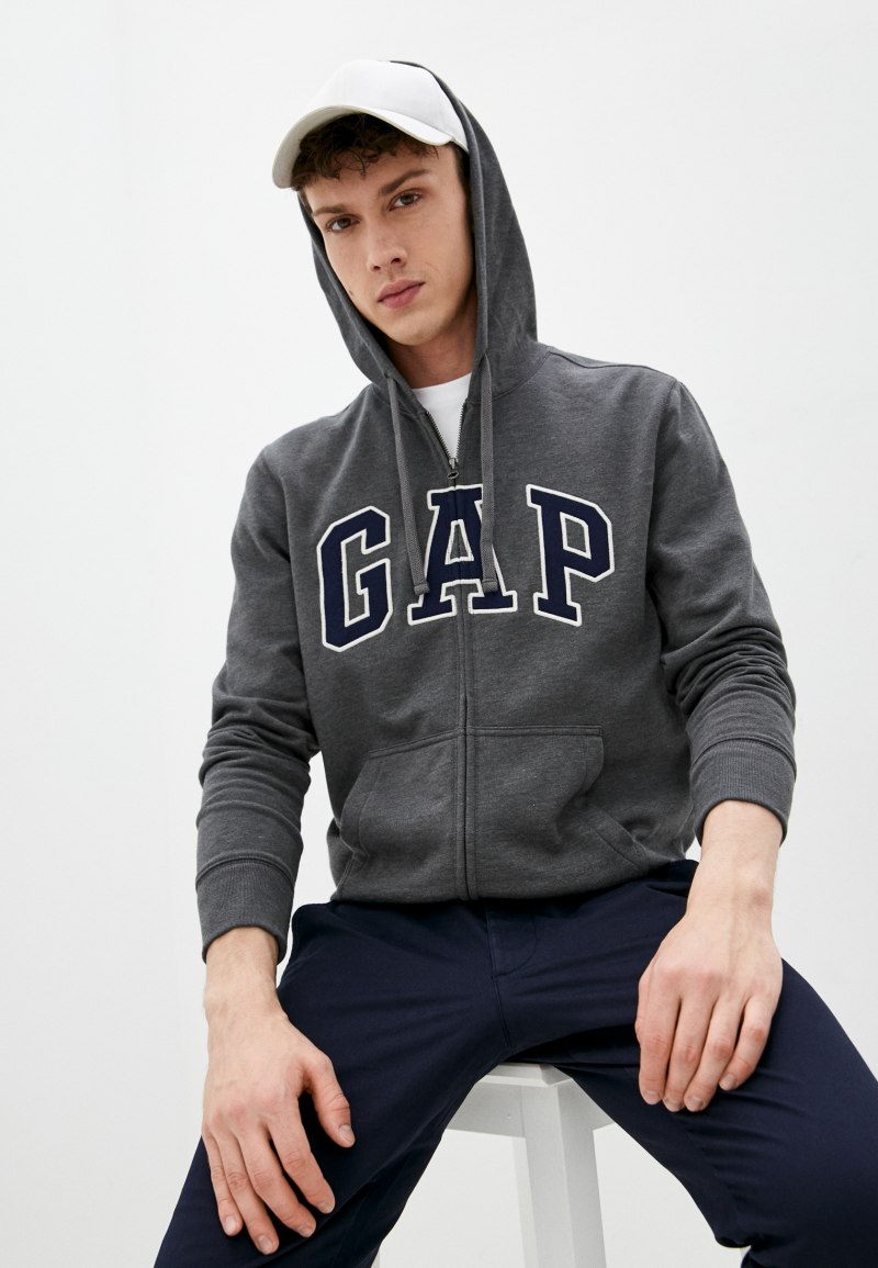 ЗИП худи gap серая мужская