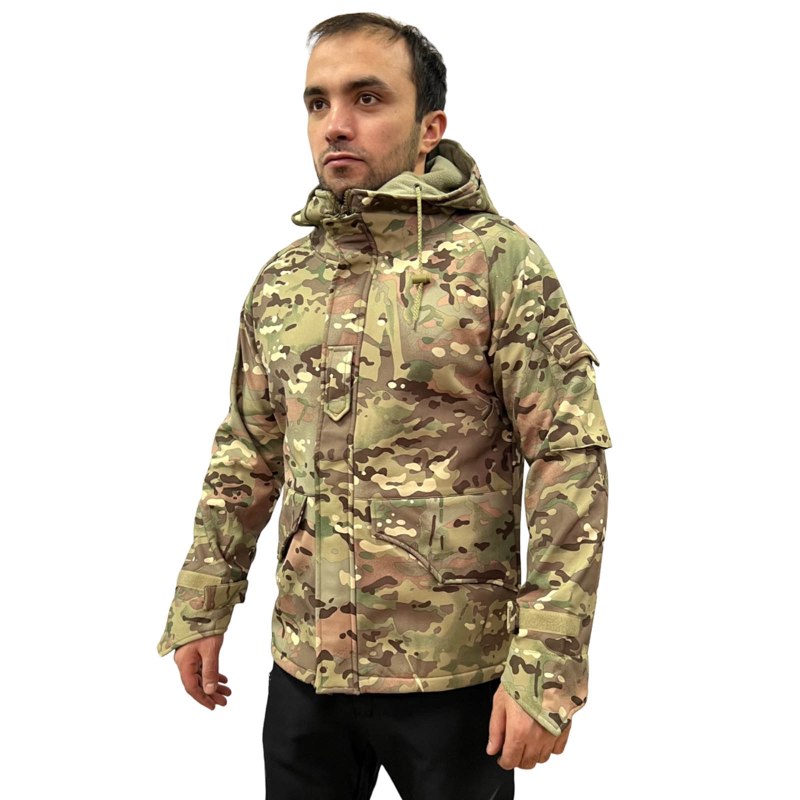 Куртка на флисе камуфляж