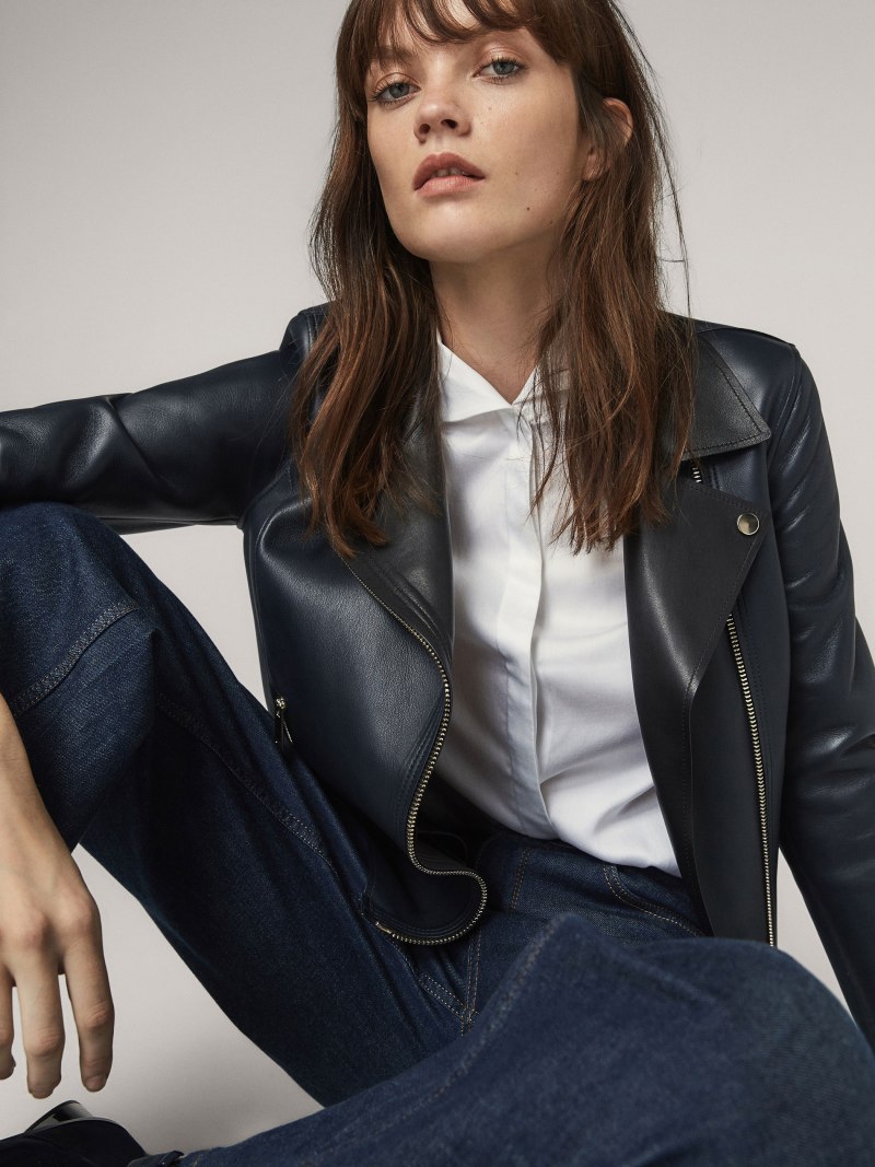 Кожаная косуха massimo Dutti