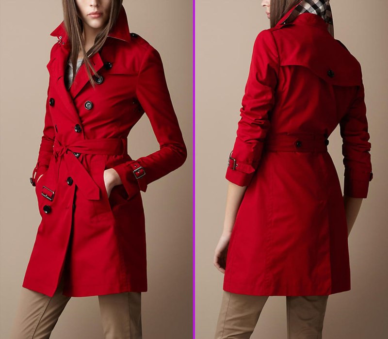 Burberry шелковый красный тренч