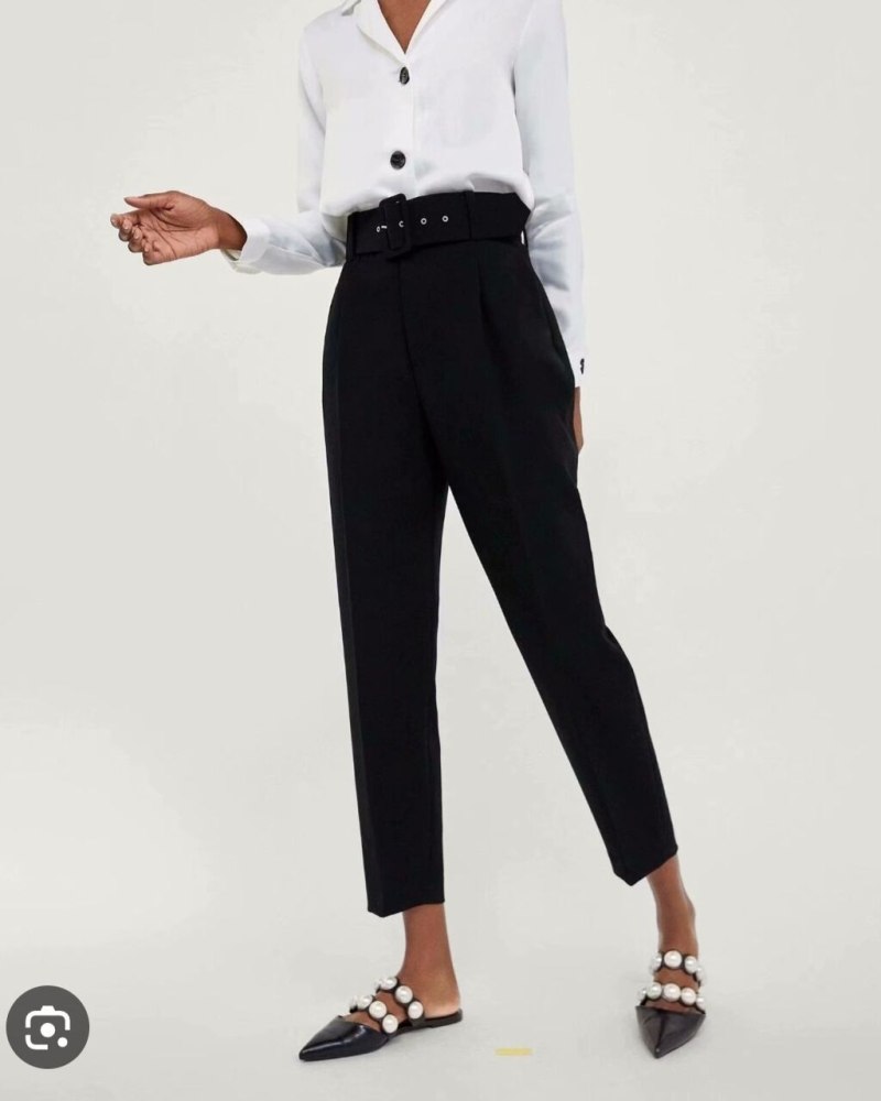 Zara брюки карго черные женские