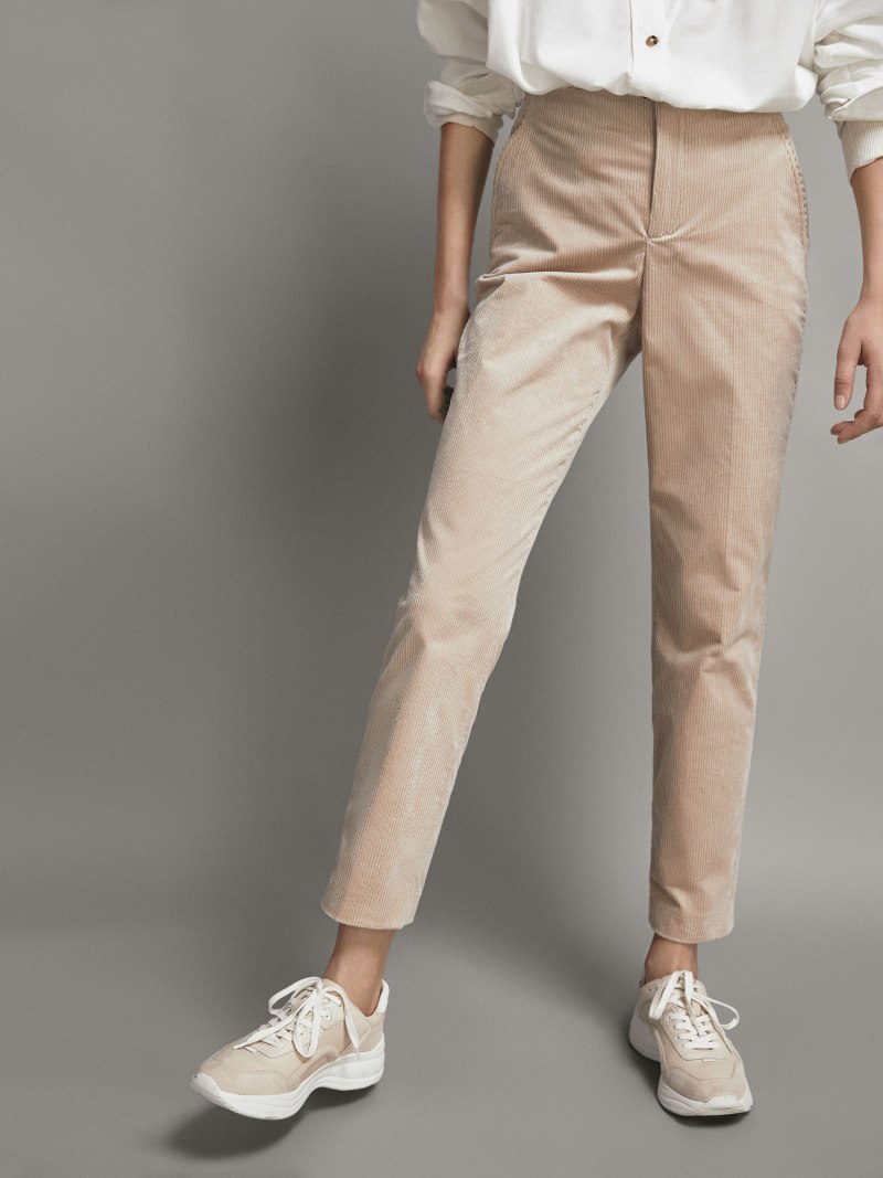 Брюки massimo Dutti бежевые вельветовые