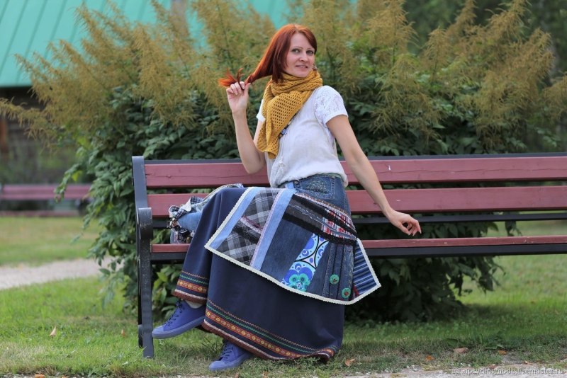 Юбка в лоскутной технике