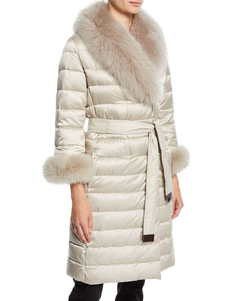 Пуховик Max Mara Cube с мехом