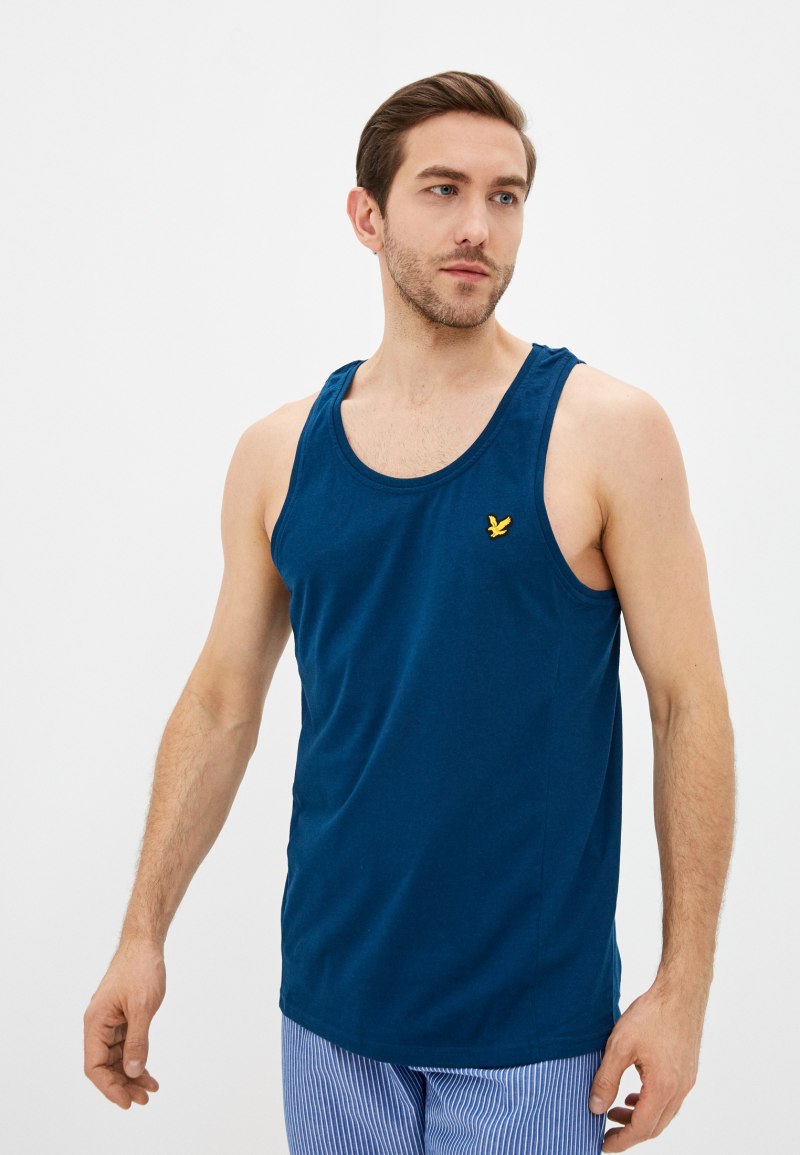 Lyle Scott белый бирюзовая футболка