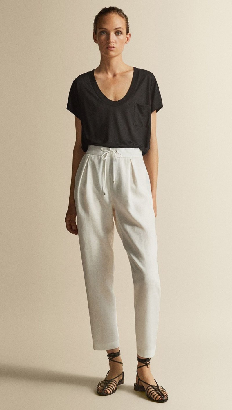 Льняные брюки massimo Dutti женские