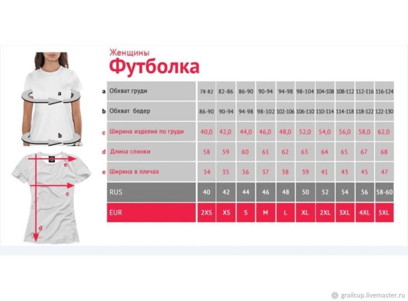 Размер худи женский таблица