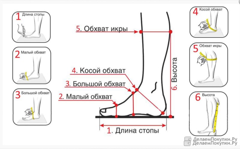 Замер ноги для обуви
