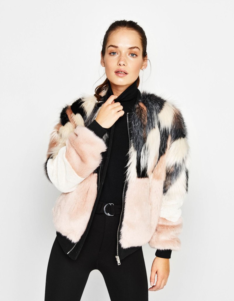 Bershka шуба из искусственного меха