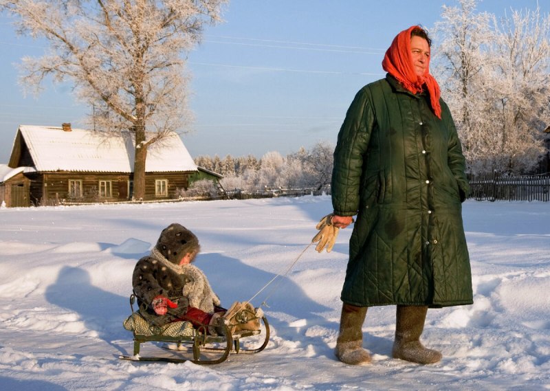 Зимняя одежда в деревне